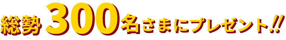 総勢300名さまに当たる！！