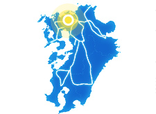 「地域密着」を九州で表現したイメージ図