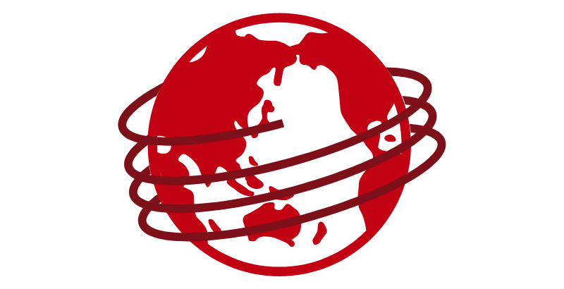 地球を巻くケーブルのアイコン